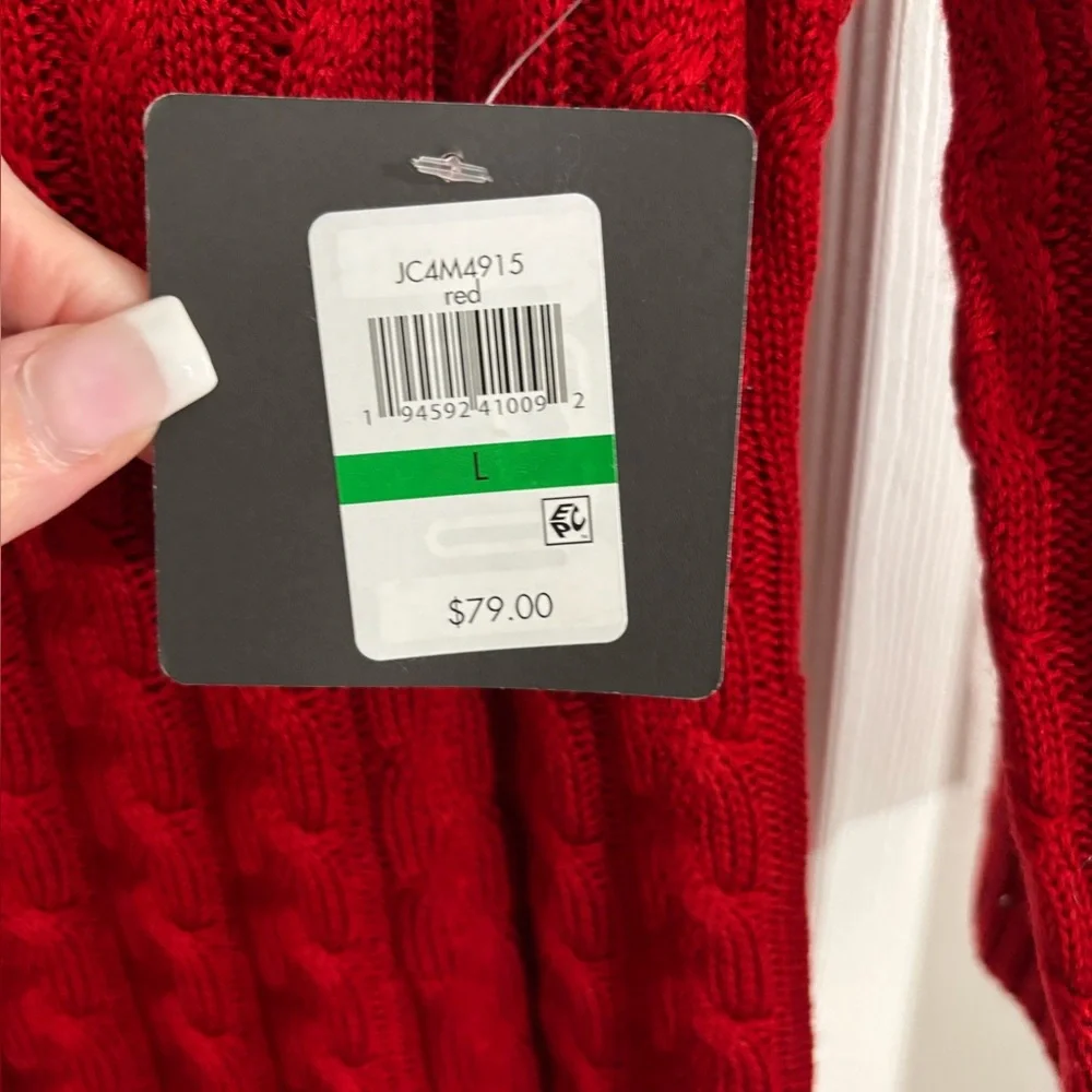 JH Cable Knit Sweater Dress – Red – Size Large – NWT - Picture 2 of 6